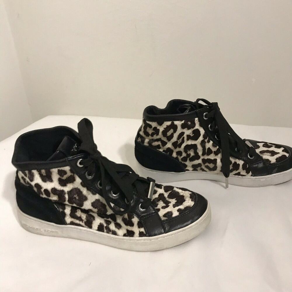 MICHAEL KORS Mid Top Pony hair Sneakers Size 6 - Picture 6 of 8